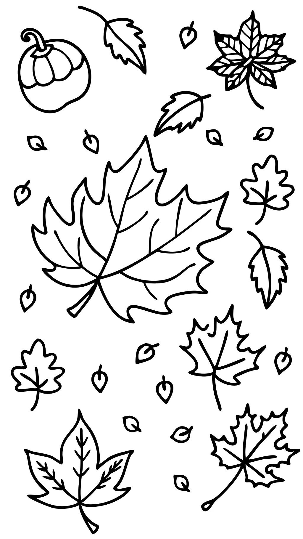 pages à colorier de feuilles qui tombent